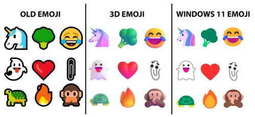win11的emoji并非之前承诺的3d版本
