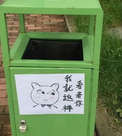 校园高校垃圾桶现呆萌表情包,网友都不好意思随便扔垃圾了