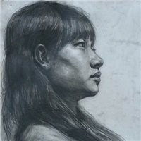 素描漂亮女生头像侧面微信头像图片大全