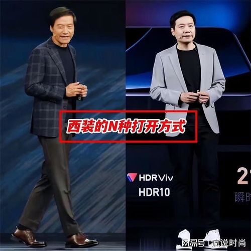 四五十岁的男人,穿西装不要太正经,看雷军霍启刚就明白了
