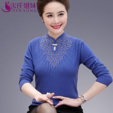 中老年女高领毛衣