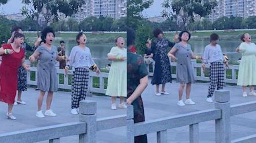 女子遇大妈跳诡异广场舞,疯狂摆头表情狰狞被吓到立马带孩子走