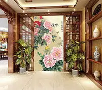 牡丹花开富贵玄关图片设计素材高清psd模板下载140.09mb动物花鸟玄关大全