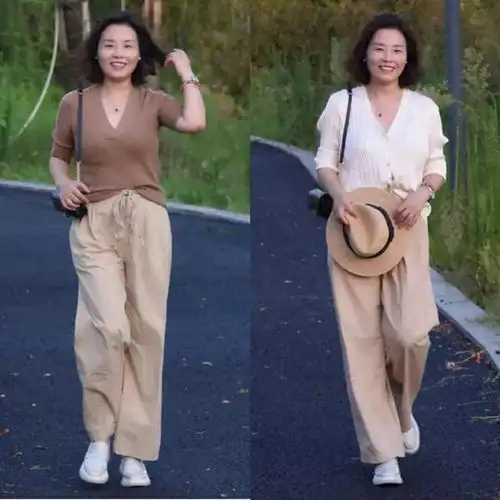 今春潮人都爱穿奶奶衫懒人裤,最适合中年女人,减龄又时髦