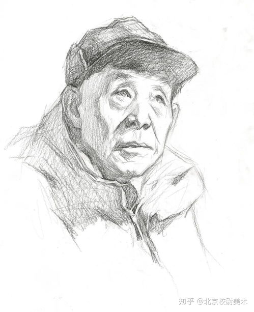 素描头像四分之三侧面男老年步骤示范解析
