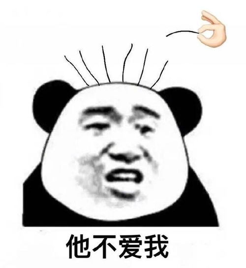 熊猫头拔头发表情包他不爱我他爱我