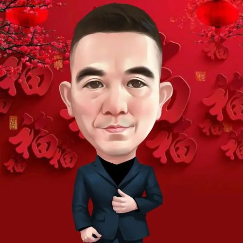 幽默立体的大叔们新年用的卡通漫画头像,只一个帅字