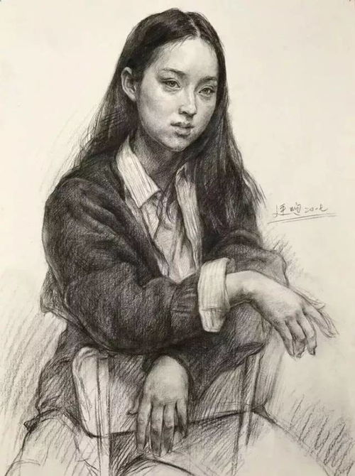 三十岁女人素描头像素描