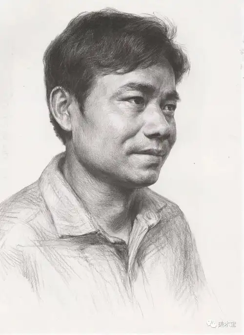 容易丢分的四分之三男中年素描头像刻画要点
