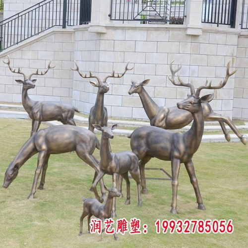 公园草坪小鹿仿铜雕塑石家庄小鹿铜雕雕塑定制厂家润艺雕塑