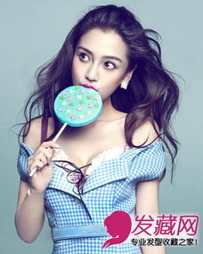 angelababy长卷发中分长直发清纯可人6