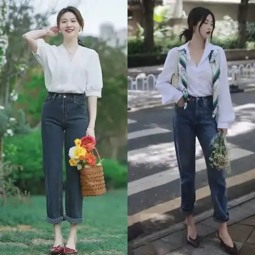 答应我,中年女人尽量少穿t恤,衬衫裙子裤子更洋气,谁穿谁美