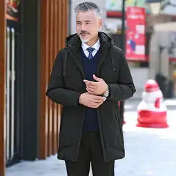 洋湖轩榭中老年羽绒服男冬4050岁爸爸装冬装外套中长款加厚男装图片大全邮乐官方网站