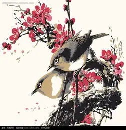 红梅花鸟写意工笔画图片免费下载编号3181753红动网