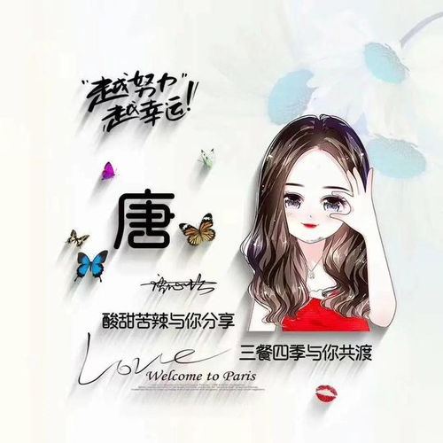 姓氏头像第521期,可爱卡通情侣个性签名头像,越努力越幸运