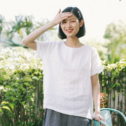 适合2535岁女人的棉麻短袖上衣,搭连衣裙阔腿裤都好看