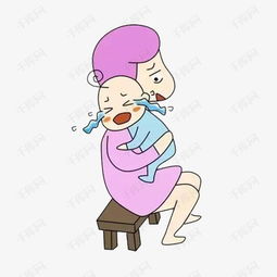 卡通妈妈哄哭闹的宝宝素材图片免费下载高清png千库网图片编号8637060