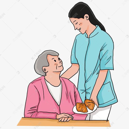 重阳节照看老人吃早饭插画素材图片免费下载千库网