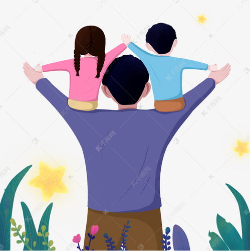 父亲节坐在父亲肩膀上的孩子素材图片免费下载千库网