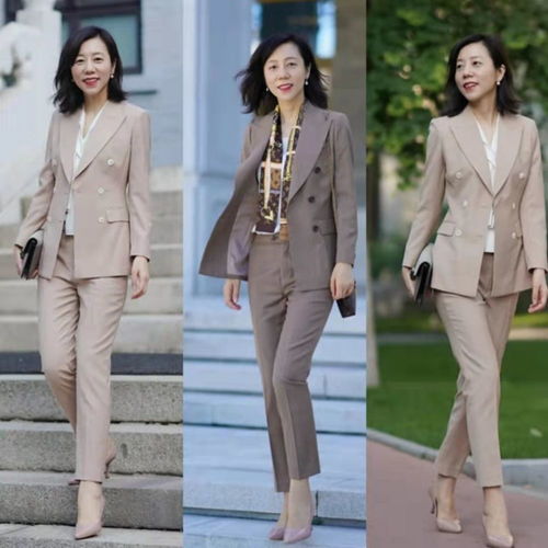 这个秋季火了一种穿法,叫西装成套穿,50岁女人穿好有精气神