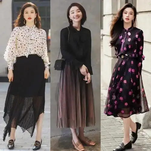 秋天的衬衫半裙,美到骨子里