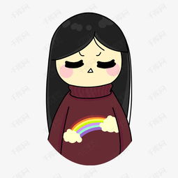 卡通长发女孩生气表情包素材图片免费下载高清psd千库网图片编号11776207