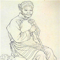 素描老人头像图片大全正面中国老人素描头像图片女