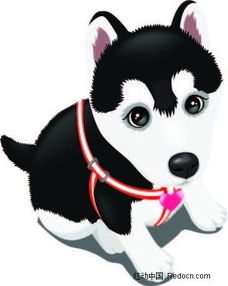 卡通雪橇犬幼崽ai素材免费下载红动网