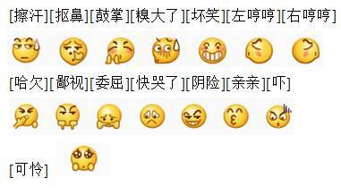 微信里的表情各代表什么意思