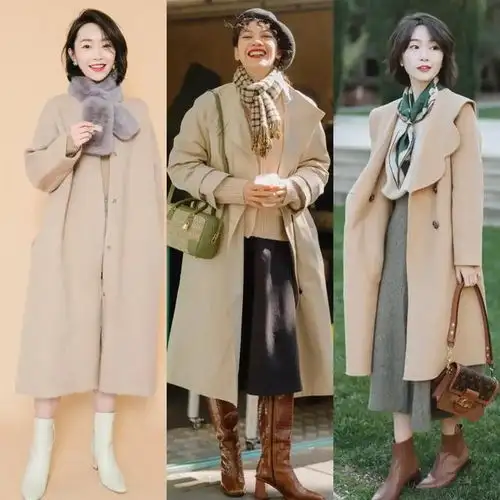 这才是中年女人该有的打扮大衣半身裙简约大气,谁穿谁美