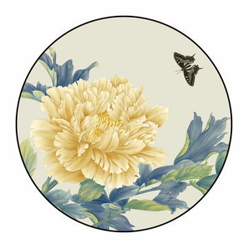 牡丹花装饰画,美术绘画,其他设计,设计模板,汇图网