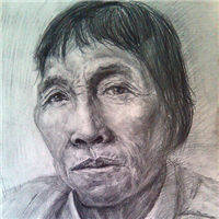 素描老人头像图片大全正面中国老人素描头像图片女