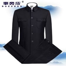 中老年男式中山装套装春秋装老年人男士中山装翻领爷爷装中山服男