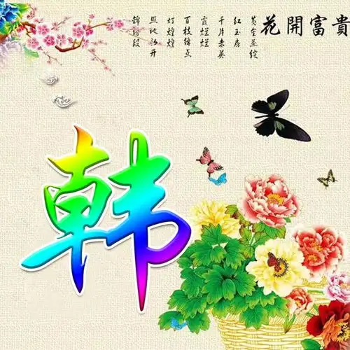中式蝴蝶创意壁纸,炫彩姓氏唯你所有,快来找找你的