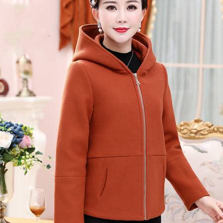 施悦名妈妈装秋冬装毛呢女中老年人4050岁中年女冬装奶奶衣服厚大衣