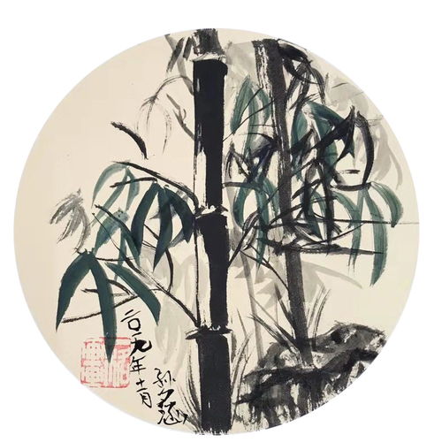一格画画少儿美术教育学院孙夕涵小学员国画绘画作品竹子,7岁