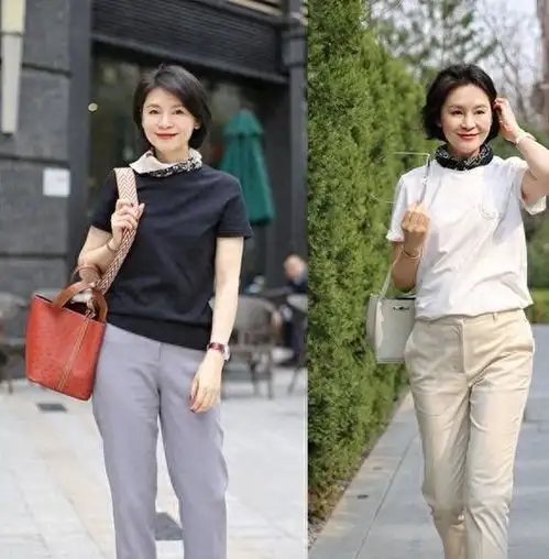 建议4050岁女性,多穿t恤九分裤,时髦高级,别错过了