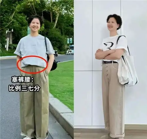 50岁的中年女人,穿t恤时尽量不搭配半截裤,这么穿优雅得体
