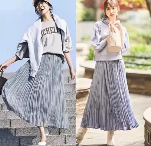 女人40岁不需要太多衣服,穿休闲上衣搭配半身裙,让自己更时尚