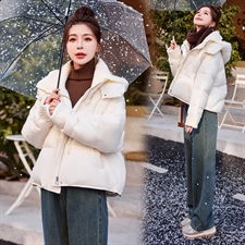 白鸭绒羽绒服女短款2023冬季新款女装时尚气质保暖外套达标90绒