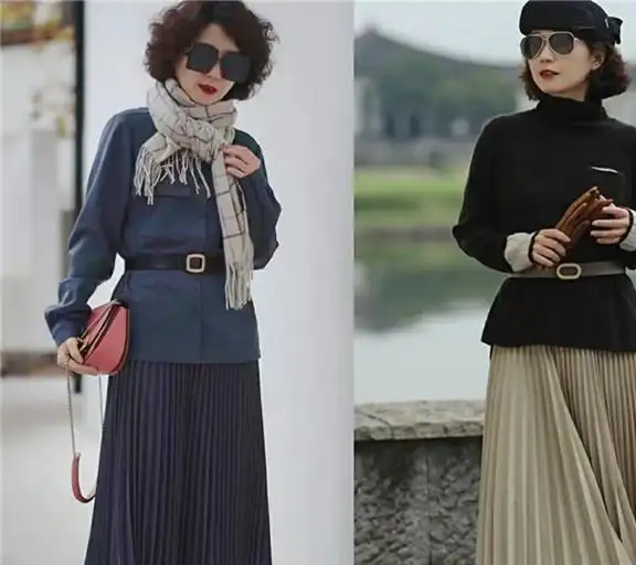 40岁女人裙子别穿太短,今年流行这3款半身长裙,时髦减龄又洋气