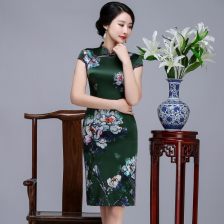 2017新款旗袍连衣裙改良中老年女装妈妈装夏季短袖蕾丝旗袍