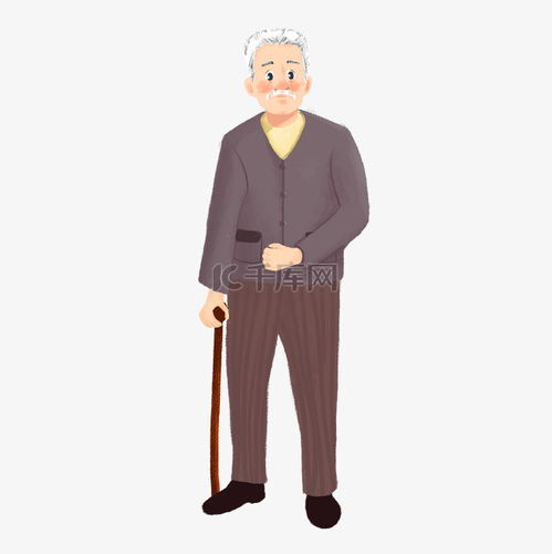 和蔼的老人老爷爷手绘插画素材图片免费下载千库网