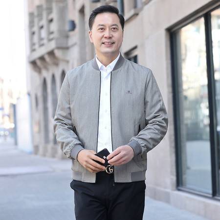 洋湖轩榭爸爸装外套中老年夹克衫新款春秋40岁50中年男士商务休闲薄款上衣a图片大全邮乐官方网站