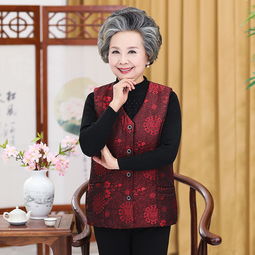 中老年羽绒棉马甲女秋冬加绒妈妈装棉衣老年人加厚背心奶奶装马夹