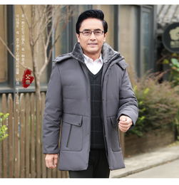 棉衣男爸爸冬装外套加绒加厚冬季中老年人保暖棉袄中长款老人棉服