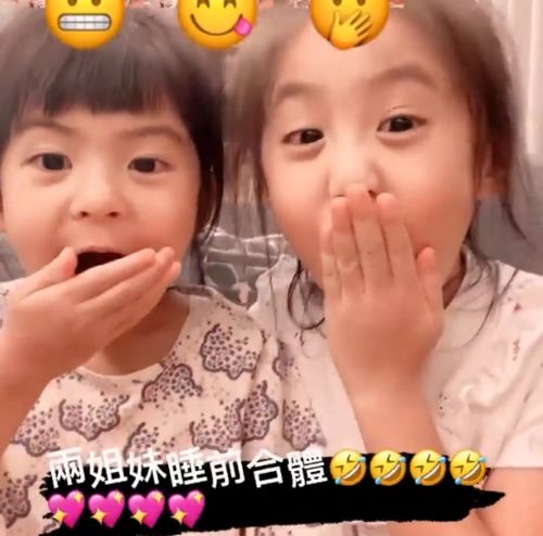 贾静雯女儿cos表情包,以为姐妹花出糗又好笑,哪知可爱度超标