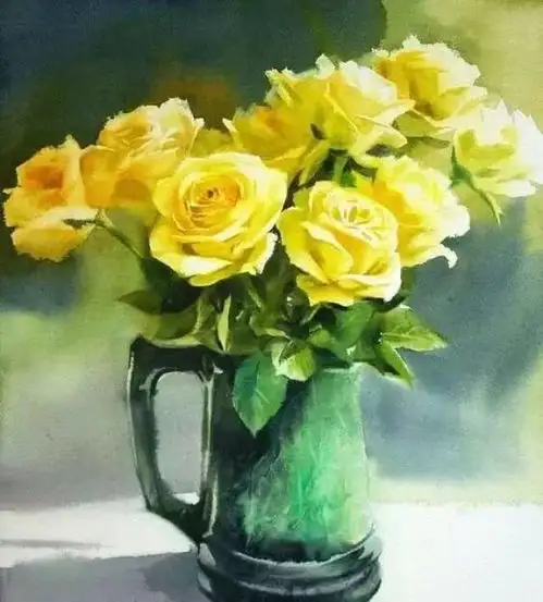 花朵头像微信中年人水彩画