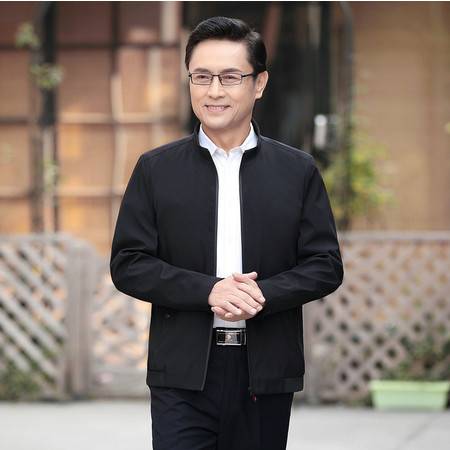 汤河之家2019新款中年休闲夹克男士爸爸外套中年款两色可选春秋夹克图片大全邮乐官方网站