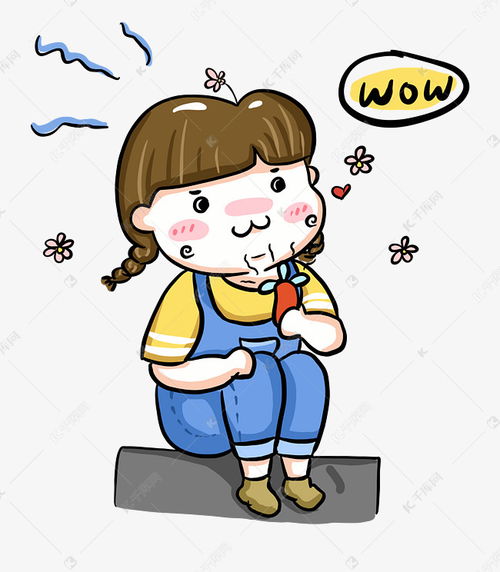 夏季可爱吹风扇的小女孩表情包下载素材图片免费下载千库网